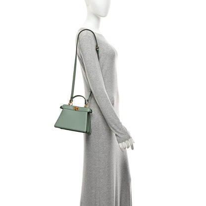 Fendi Shiny Nappa Petite Peekaboo I SEE U Satchel Menta 2 of 11