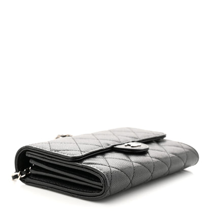 Chanel Iridescent Caviar Quilted Classic Clutch With Chain Black 4 of 10