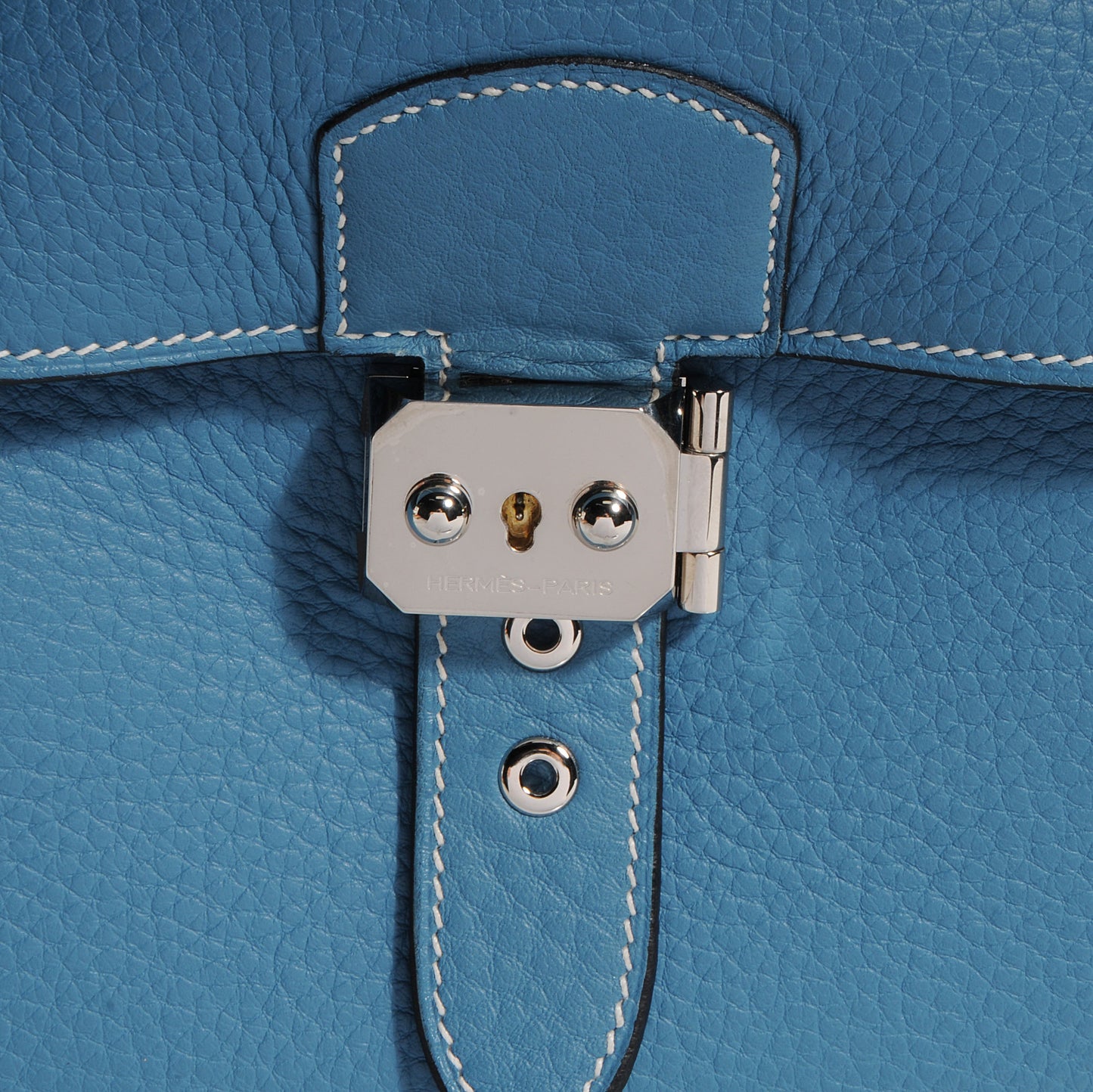 Taurillon Clemence Sac a Depeche 41 Briefcase Blue Jean