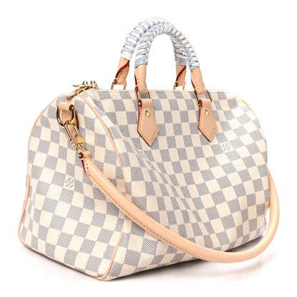 Louis Vuitton Damier Azur Braided Speedy Soft 30 Bleu Olympe 2 of 8