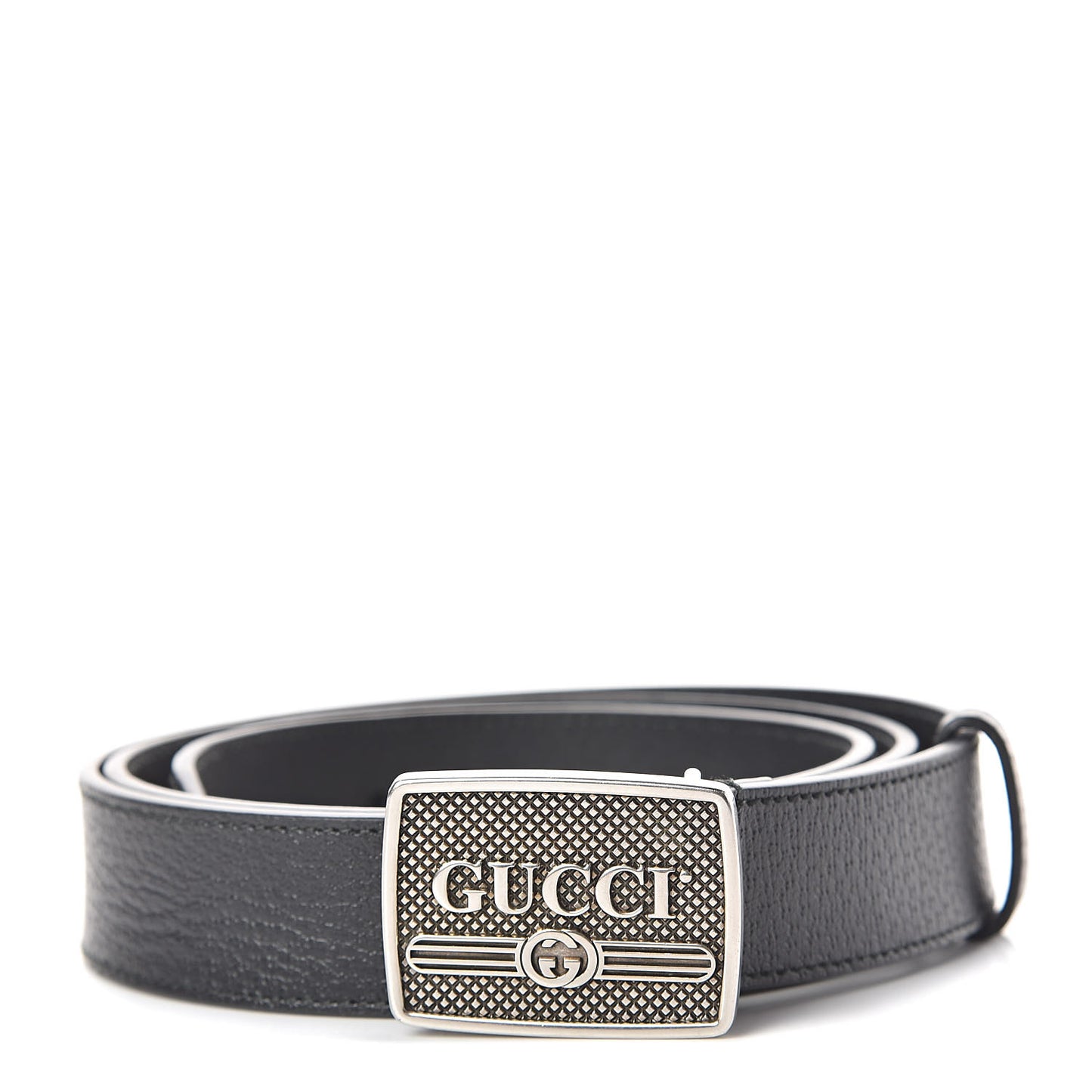 Pebbled Calfskin Logo Belt 100 40 Black