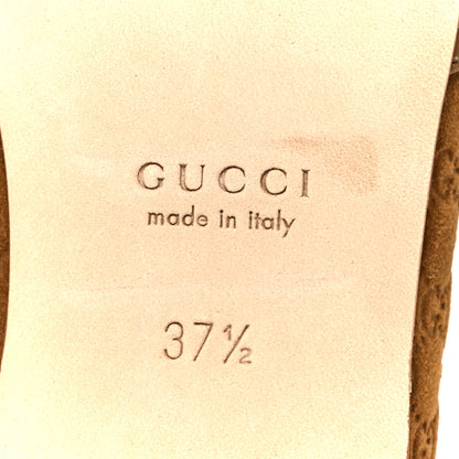 Gucci Kid Scamosciato Micro GG Monogram Horsebit Ballet Flats 37.5 Cuoio Dafne 8 of 10