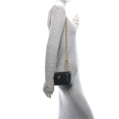 Chanel Lambskin Quilted Sweetheart Vanity Case Black 2 of 11