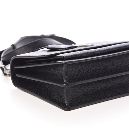 Saint Laurent Grained Calfskin Medium Monogram Sunset Satchel Black 8 of 9