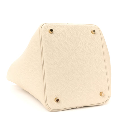 Hermes Taurillon Clemence Picotin Lock 22 MM Beton 14 of 19