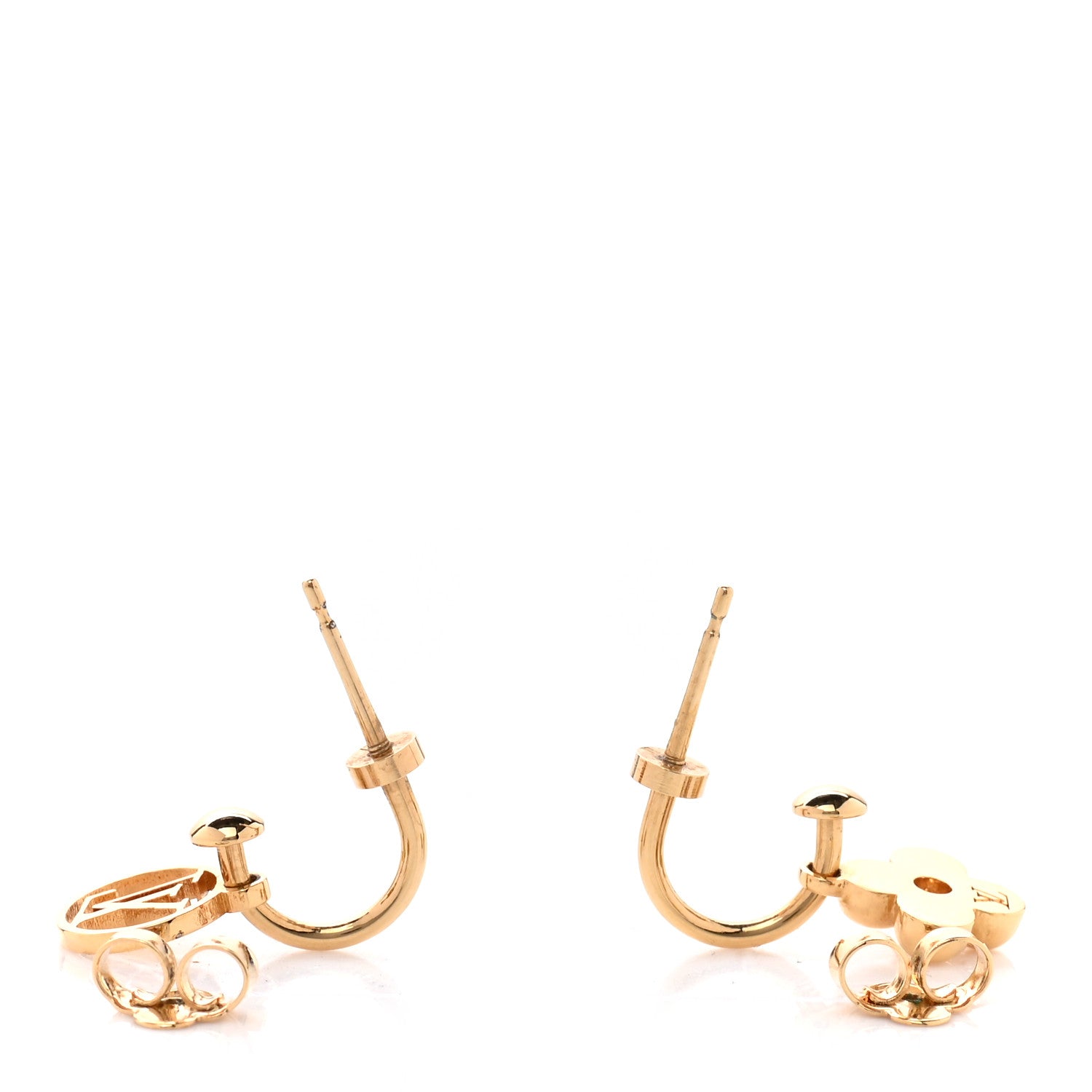 Louis Vuitton Brass Blooming Earrings Gold 3 of 4