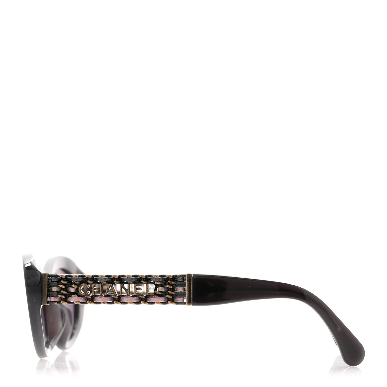 Chanel Acetate Lambskin Cat Eye Sunglasses 5538-Q Black 3 of 8