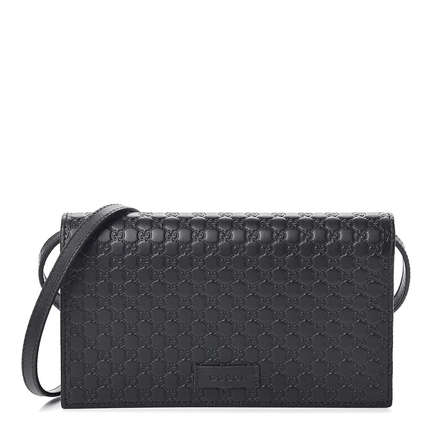 Microguccissima Crossbody Wallet Black
