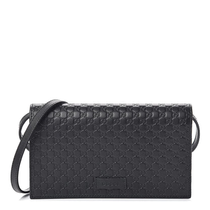 Gucci Microguccissima Crossbody Wallet Black 1 of 9