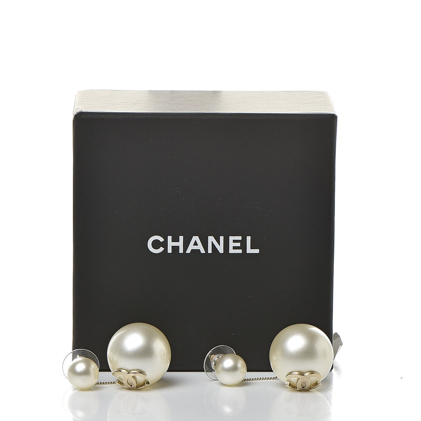Pearl CC Drop Earrings Gold