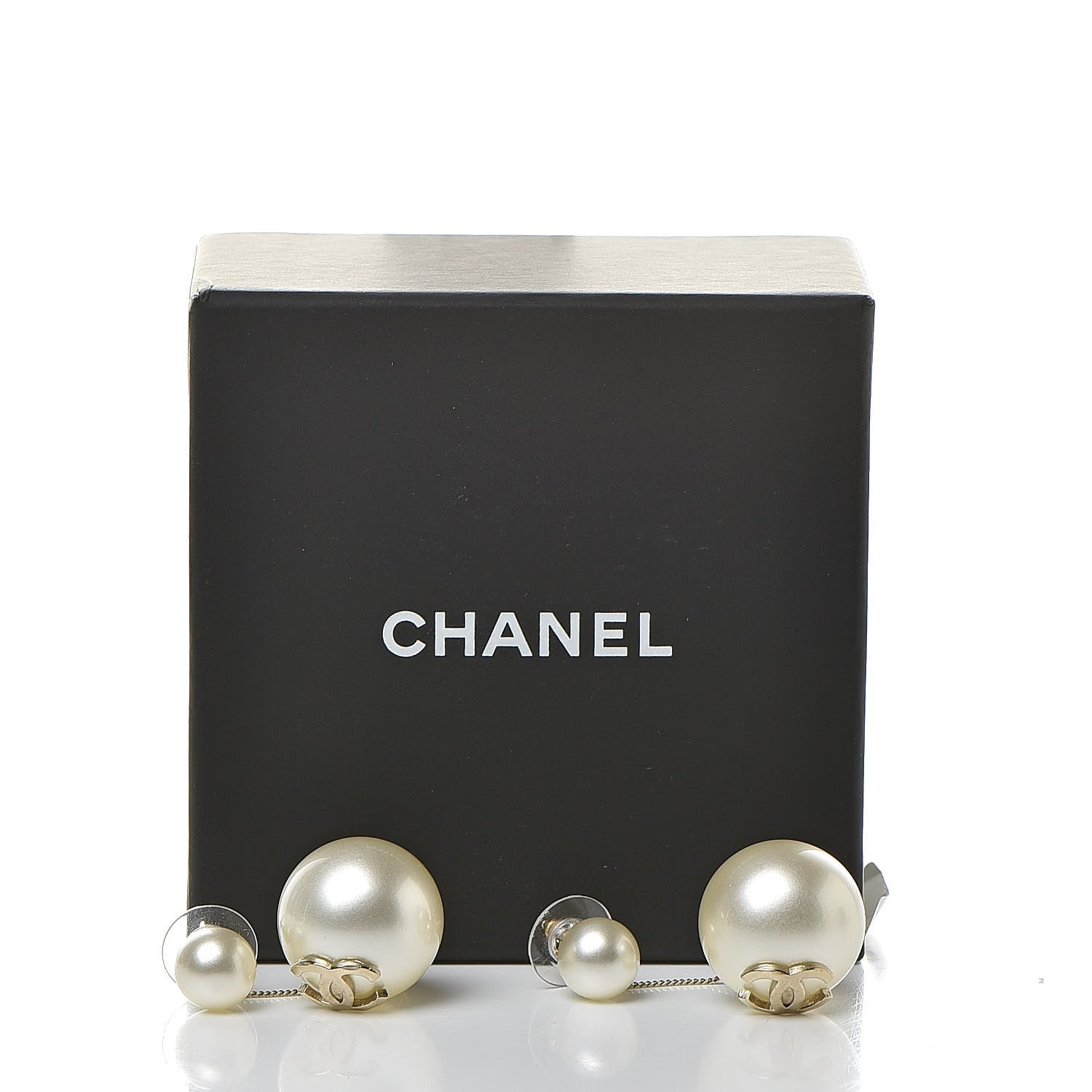 Chanel Pearl CC Drop Earrings Gold 4 of 4
