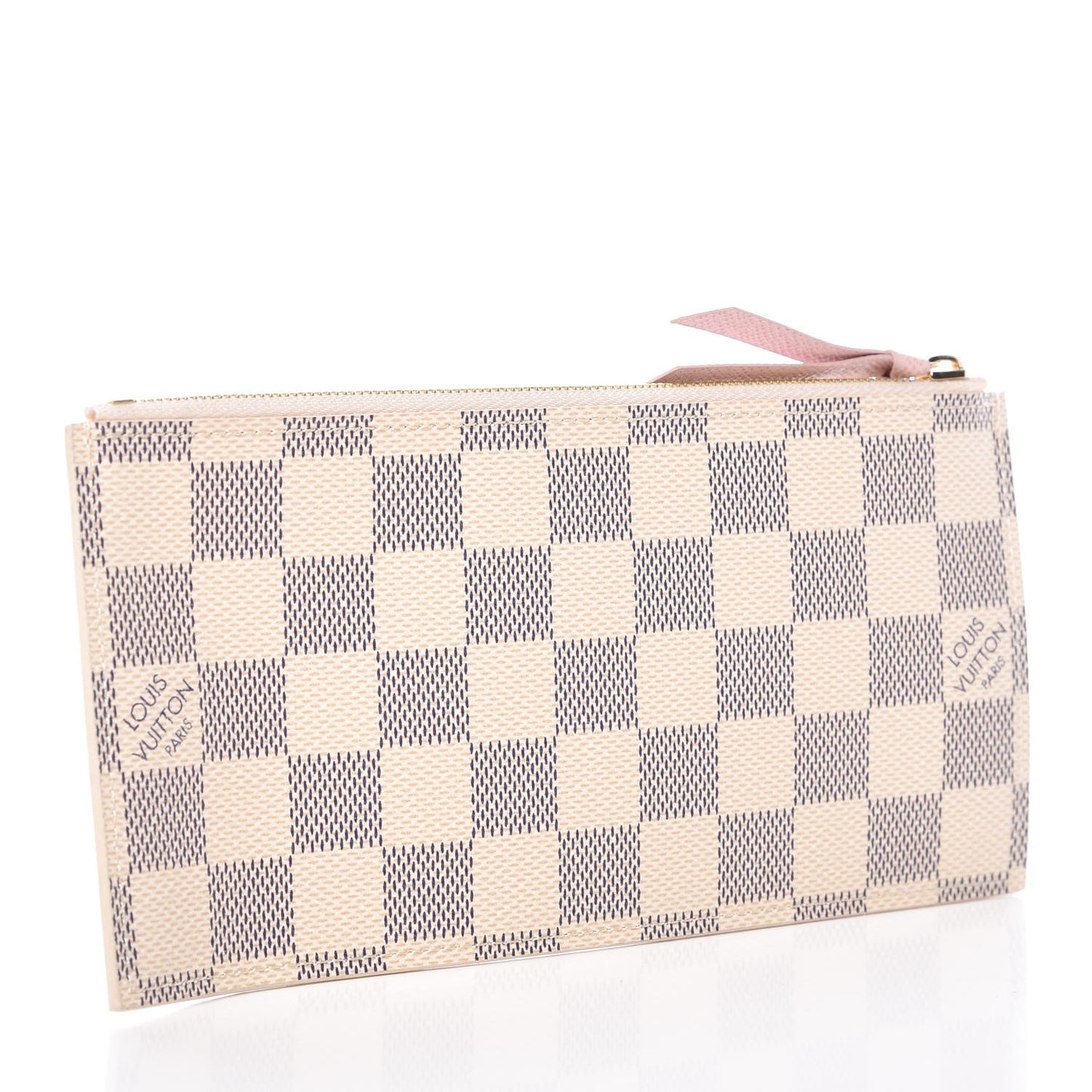 Damier Azur Felicie Chain Wallet Zippered Insert Rose Ballerine