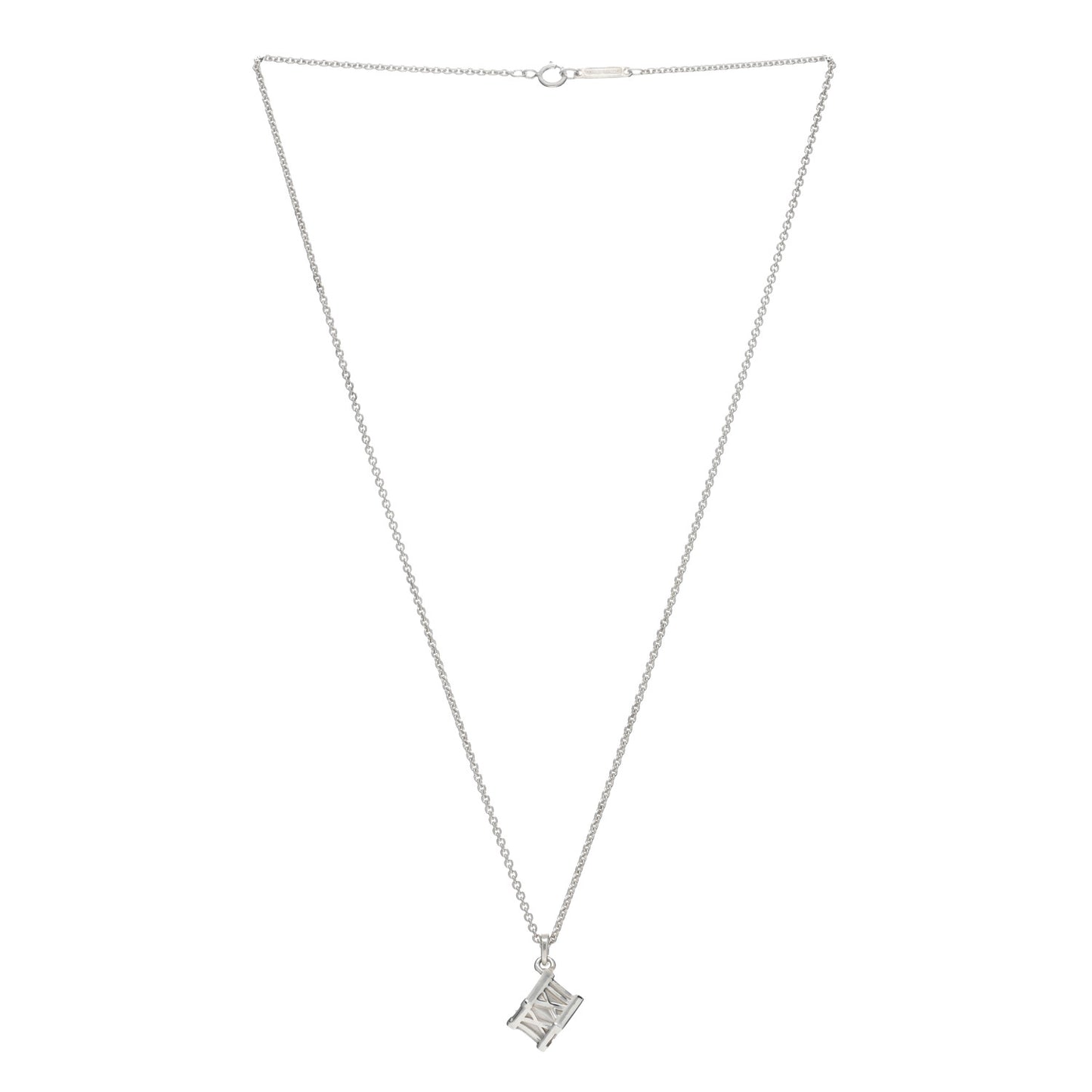 Sterling Silver Atlas Cube Pendant Necklace