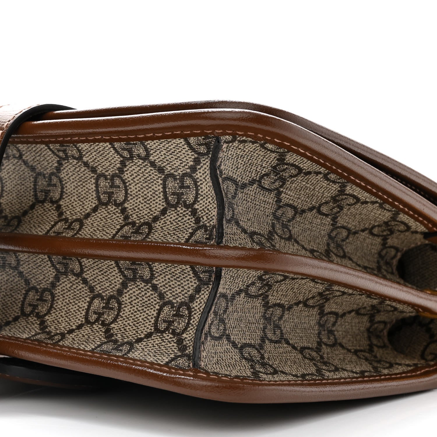 Gucci GG Supreme Monogram Azalea Calfskin Mini Retro Interlocking G Flap Shoulder Bag Beige Ebony Brown Sugar 8 of 10