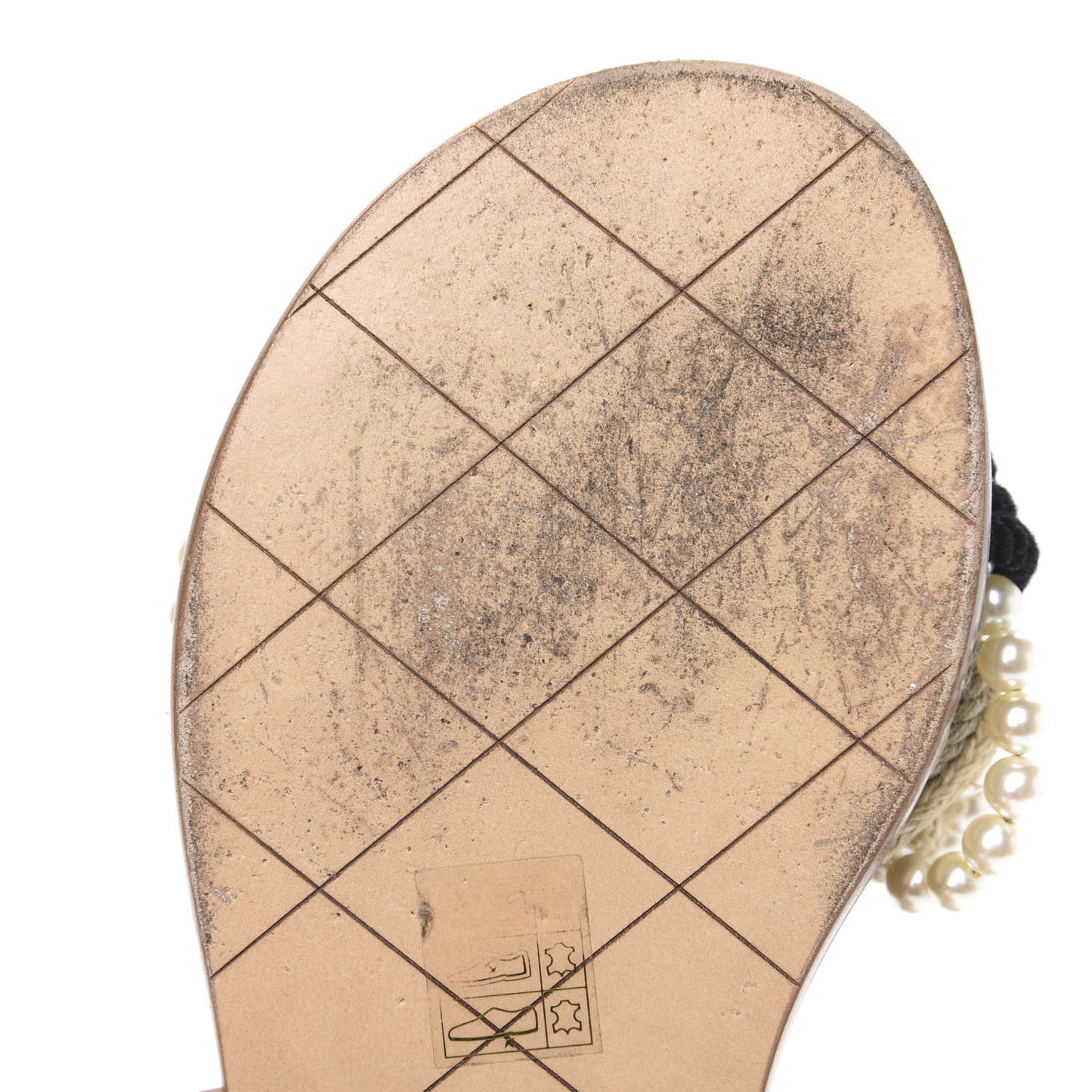 Lambskin Pearl Cord CC Mules 35 Black Beige