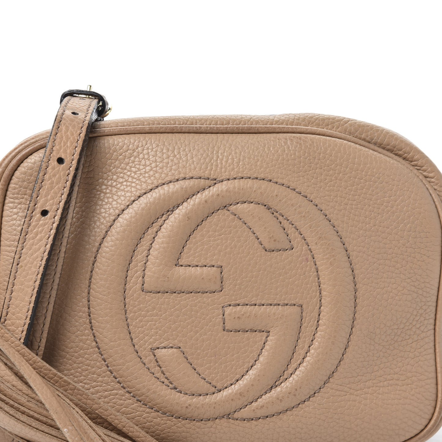Pebbled Calfskin Small Soho Disco Bag Rose Beige