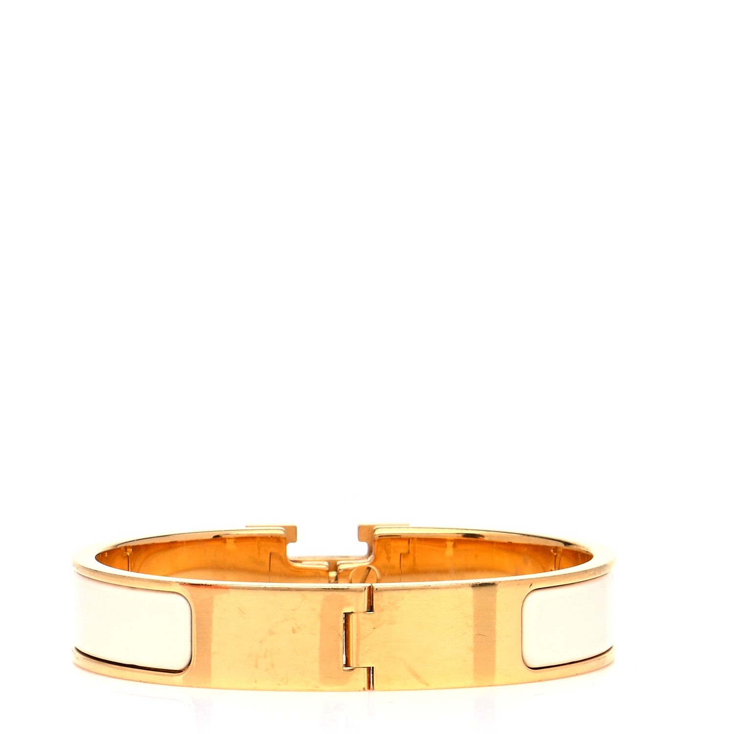 Hermes Enamel Narrow Clic Clac H Bracelet PM Craie 3 of 7