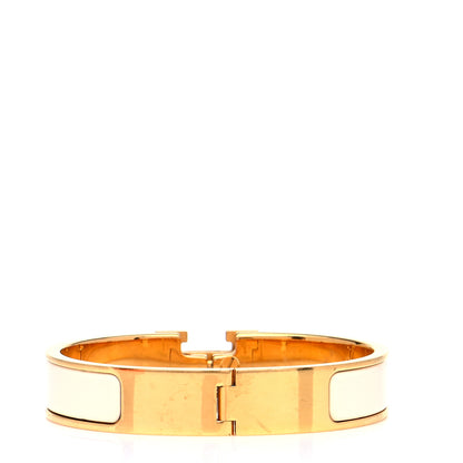 Hermes Enamel Narrow Clic Clac H Bracelet PM Craie 3 of 7