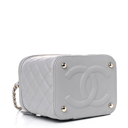 Chanel Caviar Quilted Small Top Handle Vanity Case With Chain Grey 3 of 4