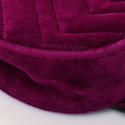 Gucci Velvet Matelasse GG Marmont Belt Bag 95 38 Fuchsia Violet Cyclamen 10 of 12