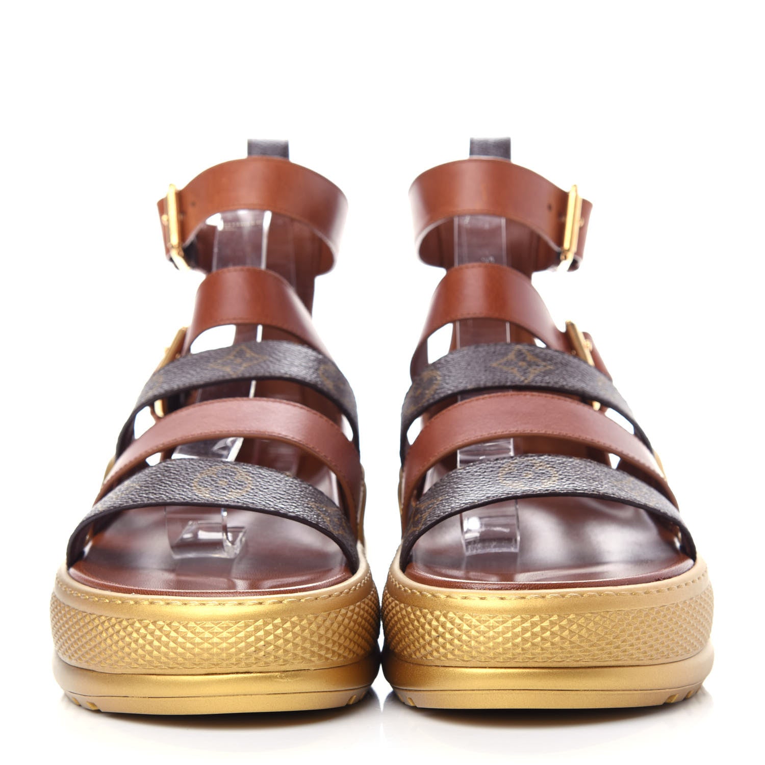 Louis Vuitton Calfskin Monogram LV Archlight Sandal 41 Gold 2 of 12