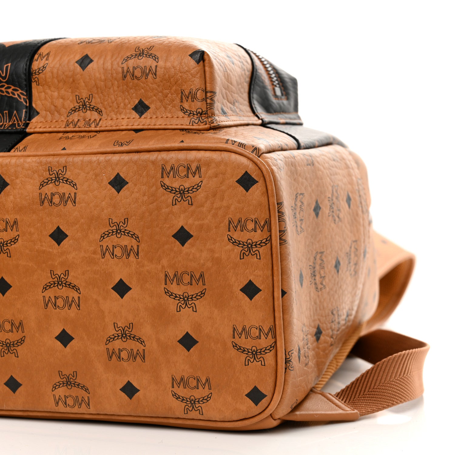 バッグ MCM MCM Visetos Mix Munich 76 Medium Stark Backpack Cognac 1741113