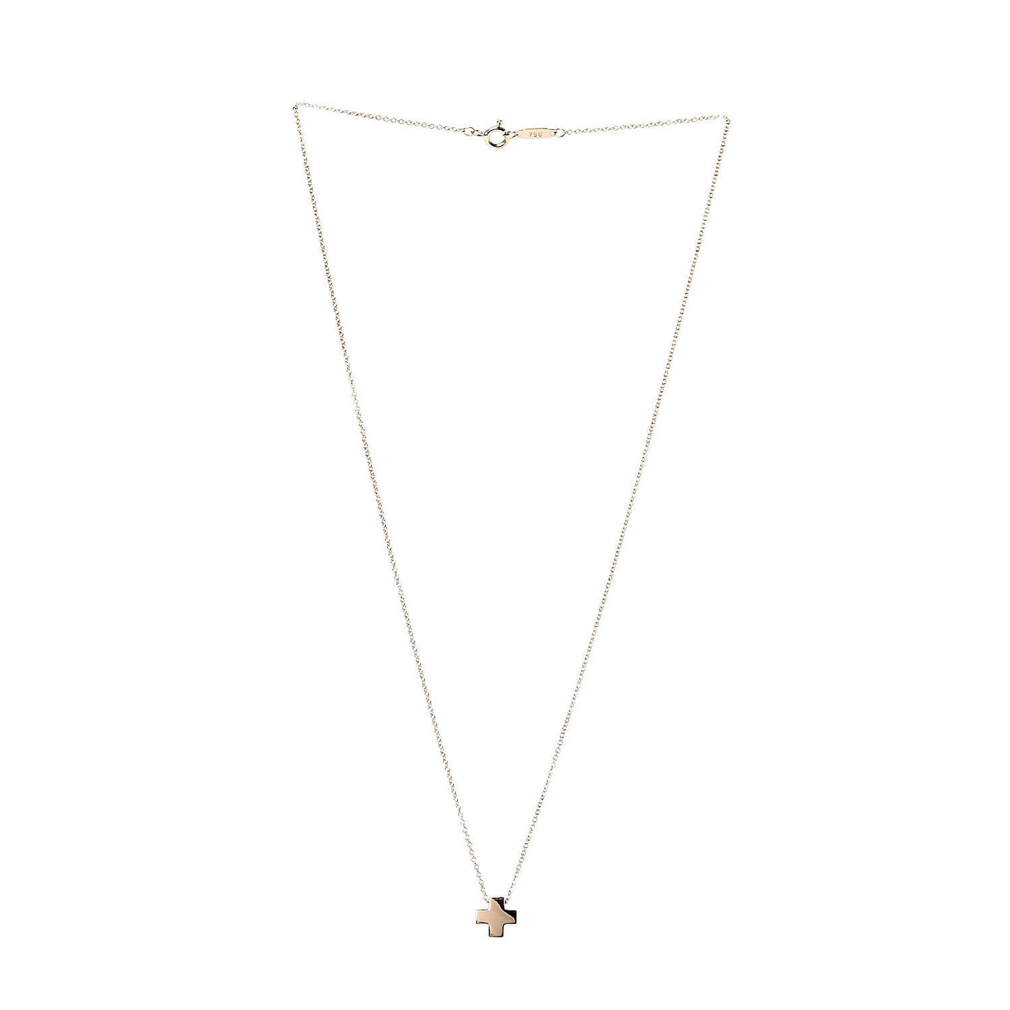 18K Yellow Gold Cruciform Cross Pendant Necklace