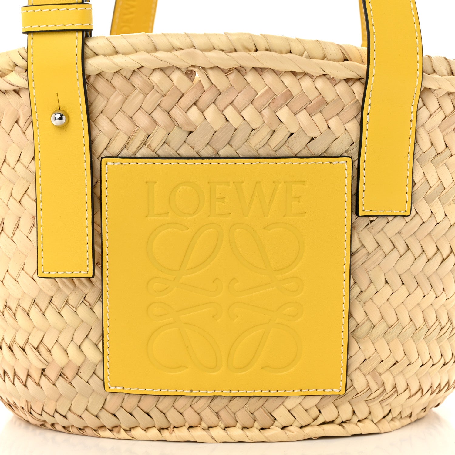Loewe Raffia Small Basket Tote Bag Natural Yellow 7 of 9