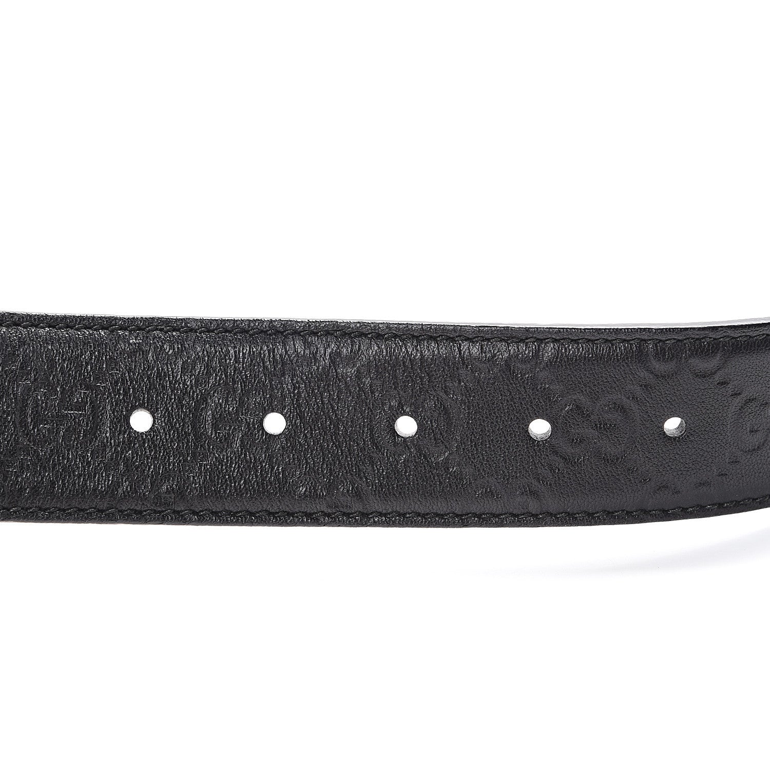 Gucci Guccissima Signature Interlocking G 40mm Belt 85 34 Black 4 of 8
