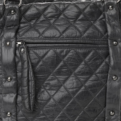 Chanel Distressed Lambskin Vintage Ligne Lady Braid Tote Dark Grey 8 of 11