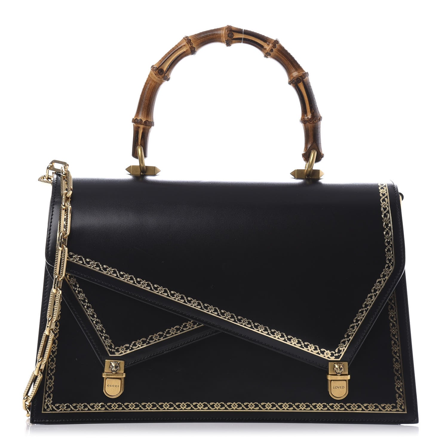 Gucci Smooth Calfskin Medium Ottilia Top Handle Bag Black 1 of 11
