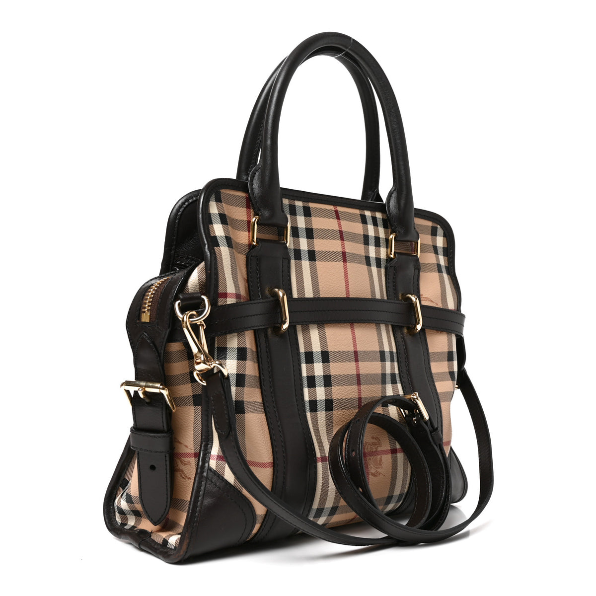 Haymarket Check Top Handle Crossbody Brown