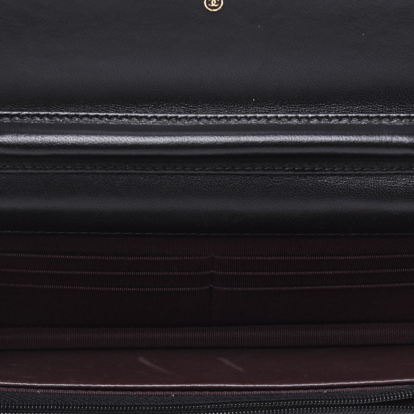 Lambskin Quilted Wallet On Chain WOC Black