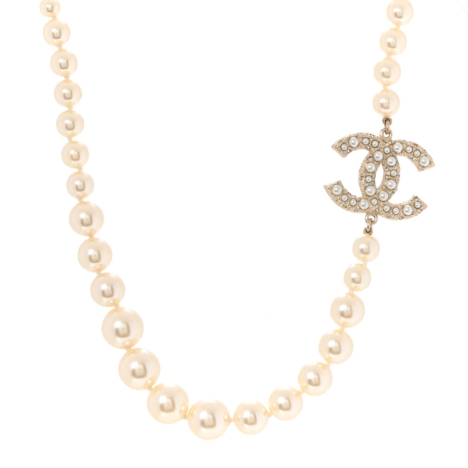 Chanel Pearl CC 100th Anniversary Necklace Light Gold 1 of 4