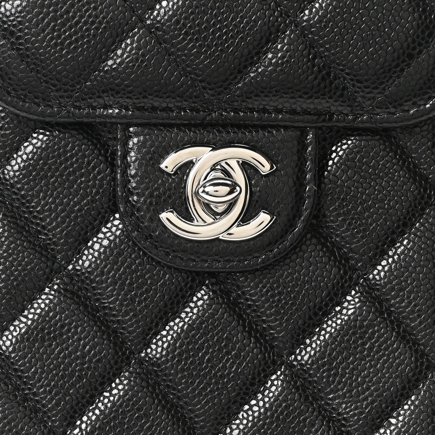 Caviar Quilted Classic Phone Holder Black