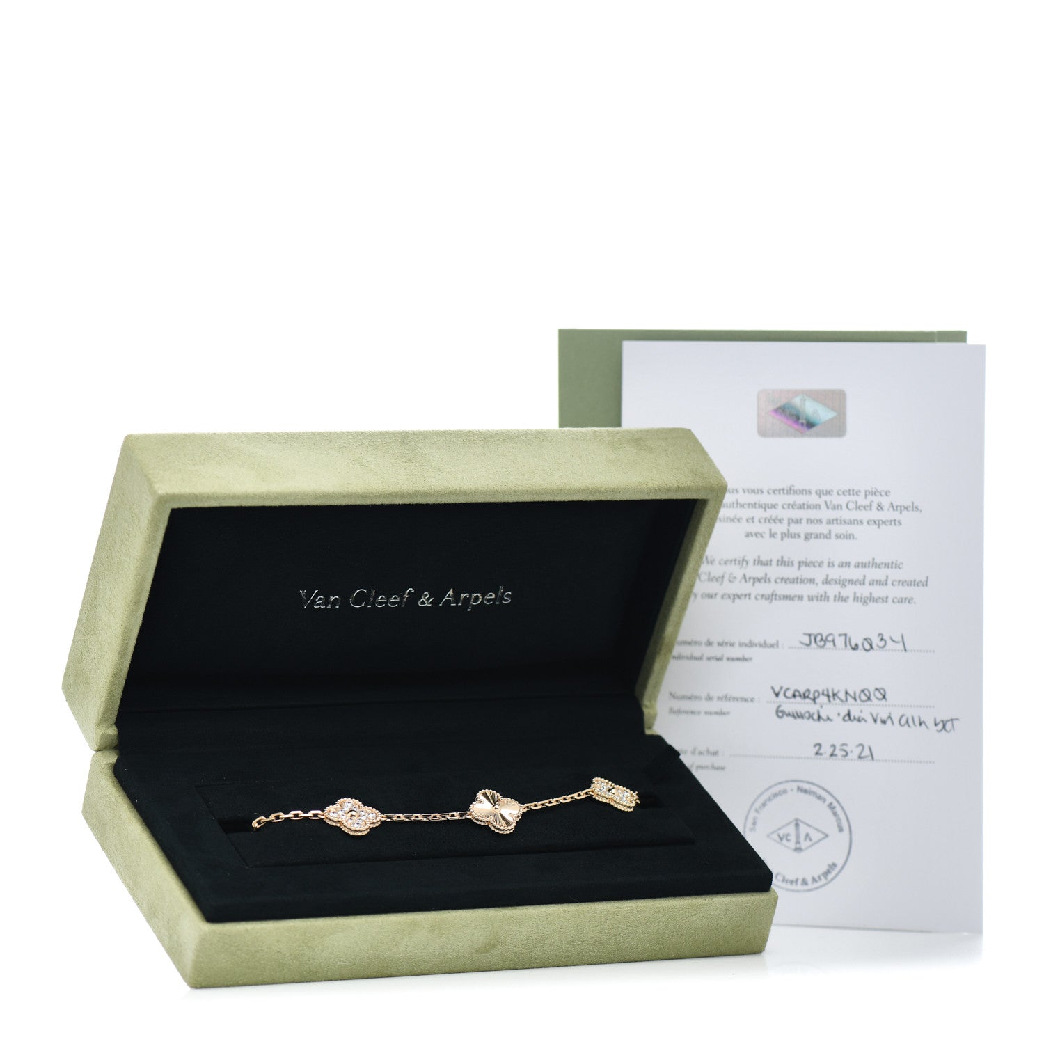 Van Cleef & Arpels 18K Yellow Gold Diamond 5 Motifs Guilloche Vintage Alhambra Bracelet 5 of 5