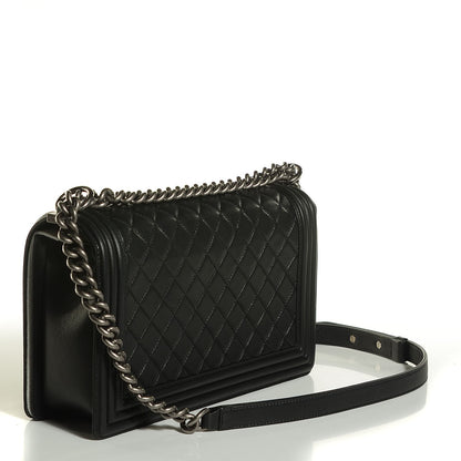 Chanel Calfskin Quilted New Medium Boy Flap Black 9 of 25