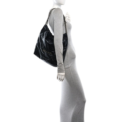 Chanel Shiny Calfskin Quilted Chanel 22 Black 2 of 12