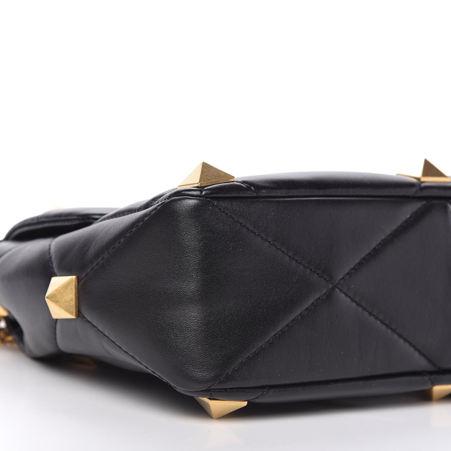 Valentino Garavani Nappa Large Roman Stud Shoulder Bag Black 6 of 9