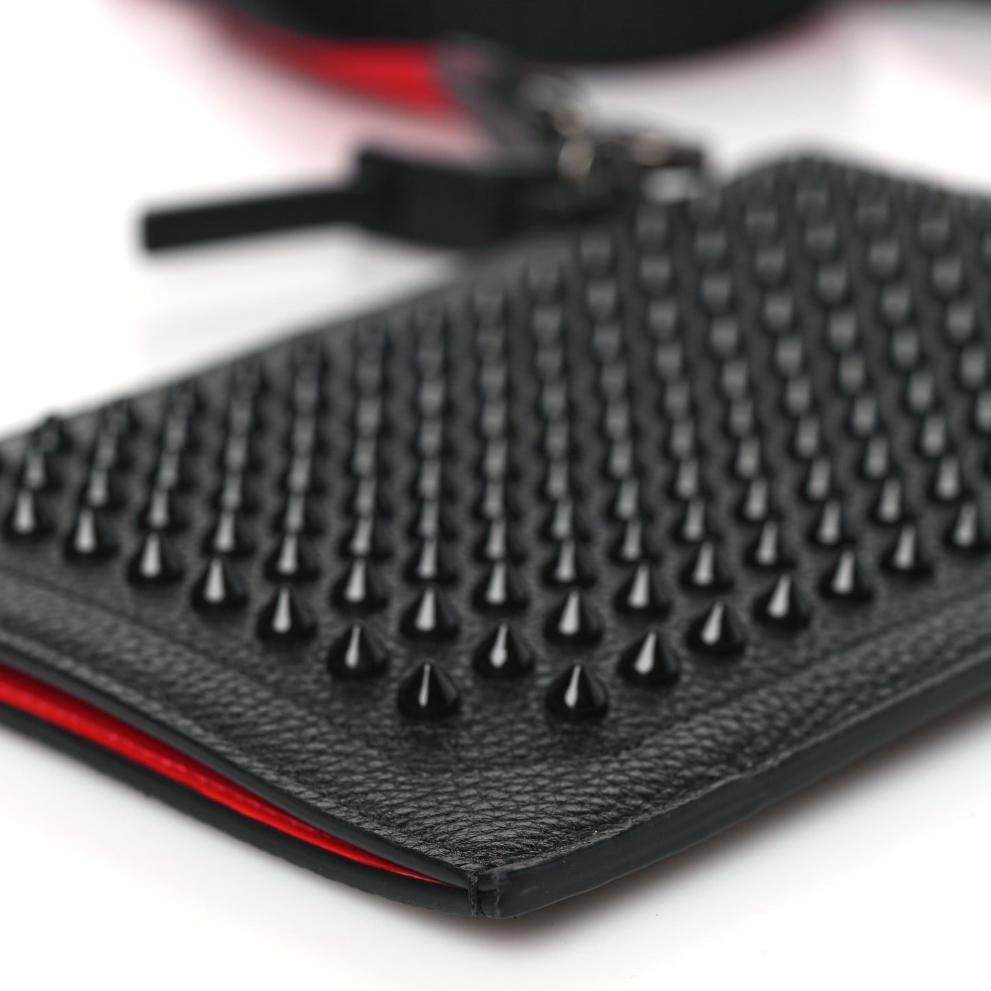 Empire Calfskin Spikes Loubilab Clutch Black