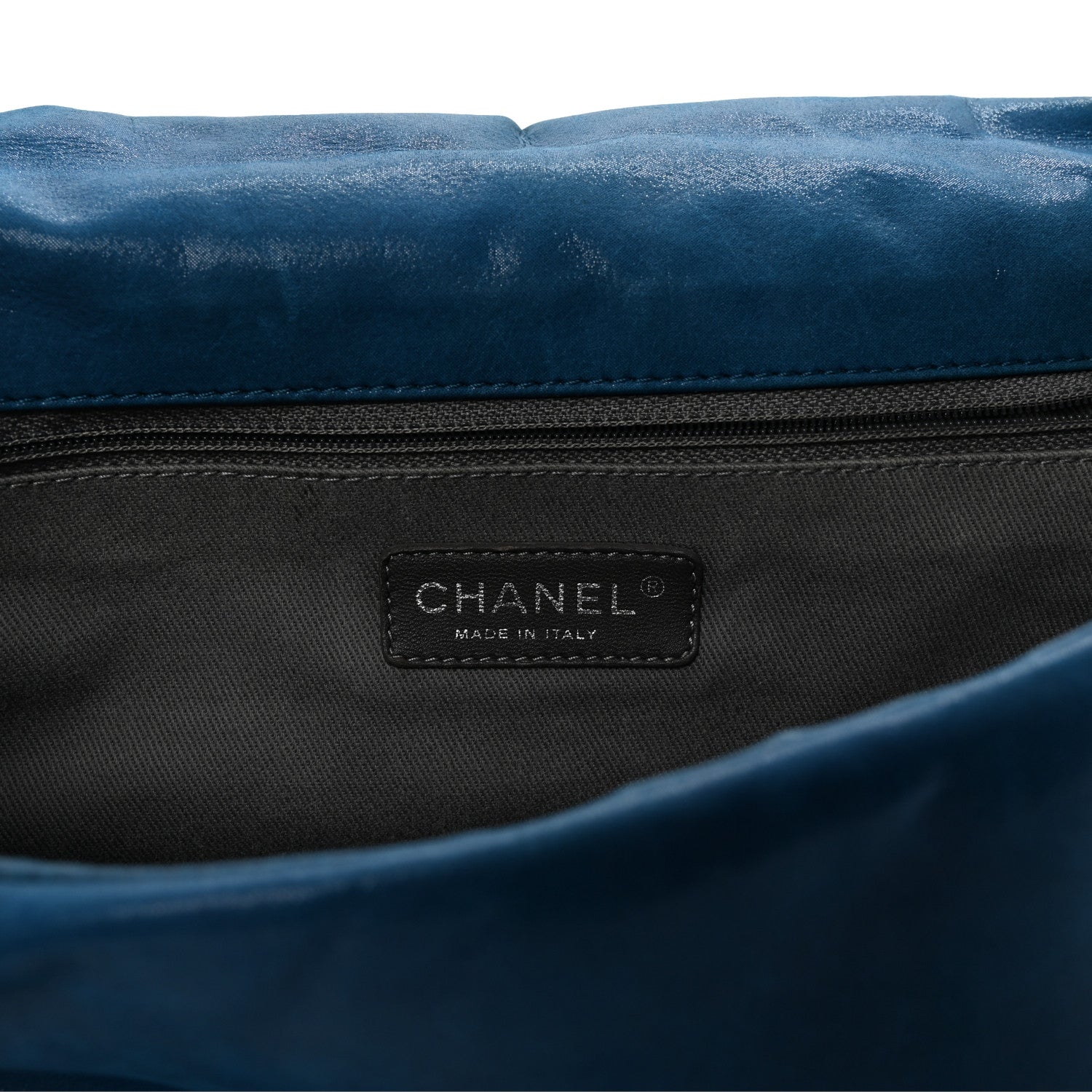 Chanel Iridescent Calfskin Glint Flap Blue 6 of 10