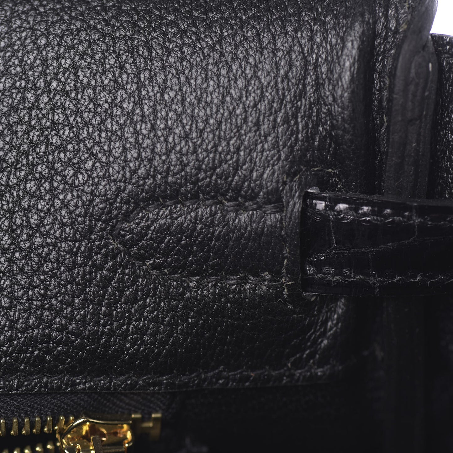 Togo Shiny Niloticus Crocodile Birkin Touch 25 Black