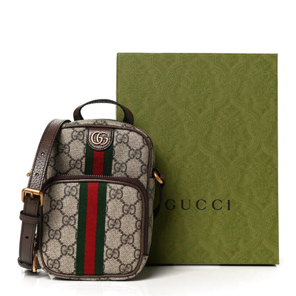 Gucci GG Supreme Monogram Web Mini Ophidia Double Zip Messenger Bag Beige New Acero 11 of 11