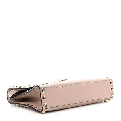 Valentino Garavani Pebbled Calfskin Medium Rockstud Flip Lock Crossbody Bag Poudre 4 of 9