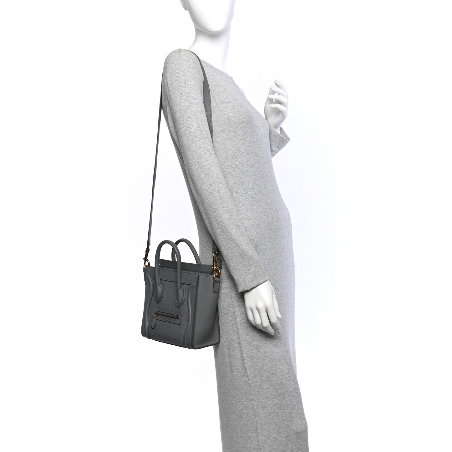 Baby Drummed Calfskin Nano Luggage Kohl