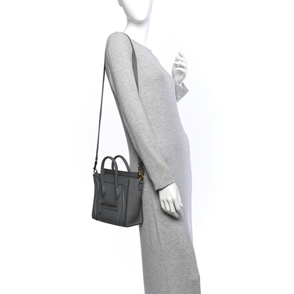 Celine Baby Drummed Calfskin Nano Luggage Kohl 2 of 11