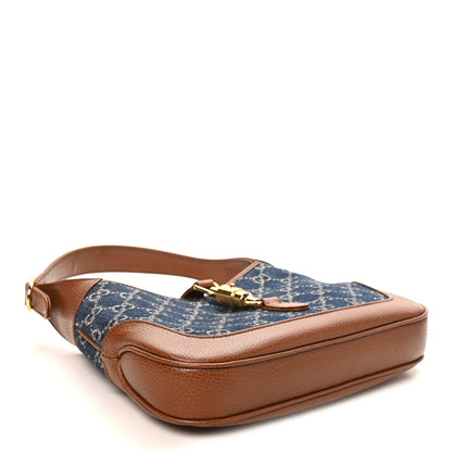 Gucci New Denim GG Monogram Calfskin Small Jackie 1961 Hobo Blue Tea Cuir Blue Tea Cuir 4 of 10