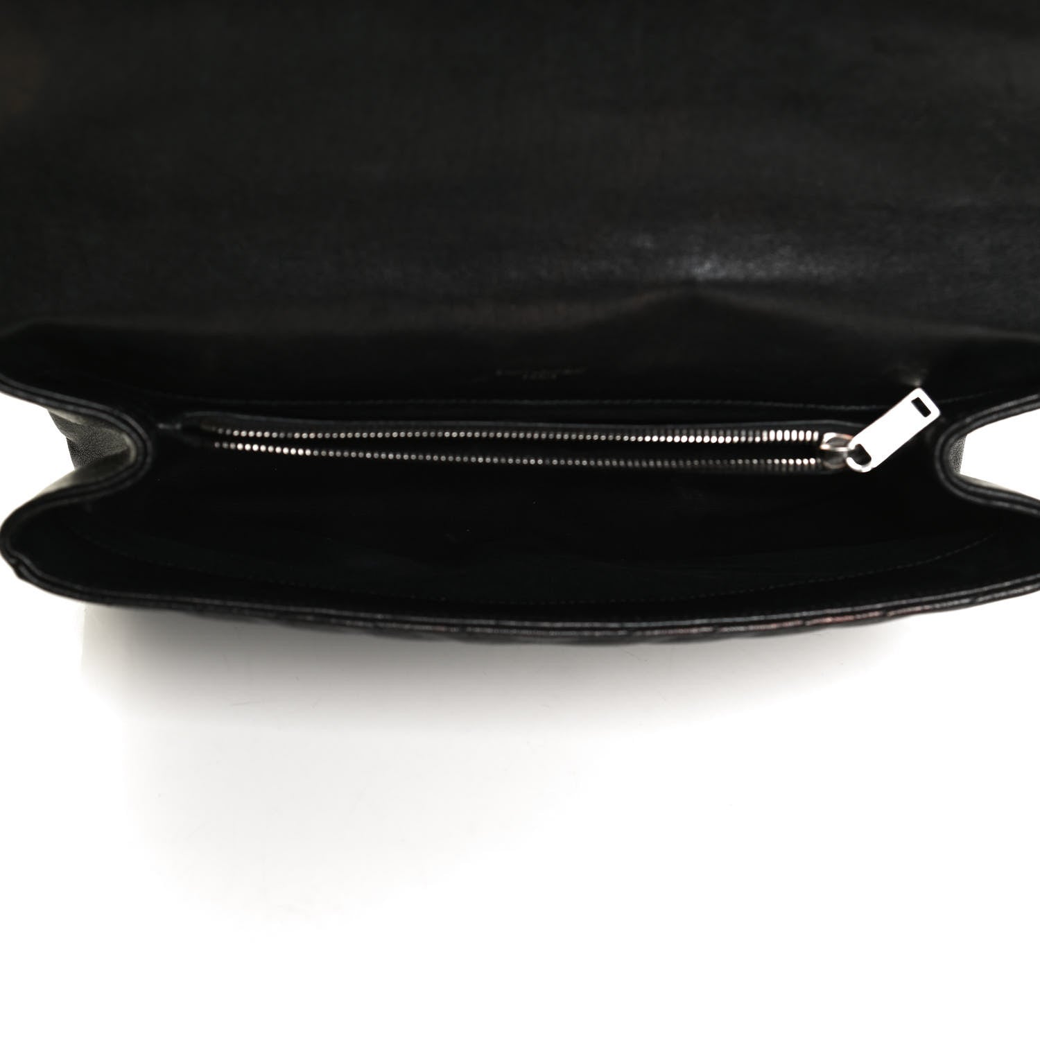 Saint Laurent Sheepskin Matelasse Chevron Monogram Large College Satchel Black 5 of 14