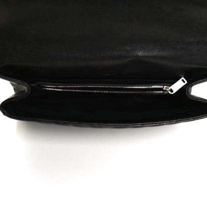 Saint Laurent Sheepskin Matelasse Chevron Monogram Large College Satchel Black 5 of 14