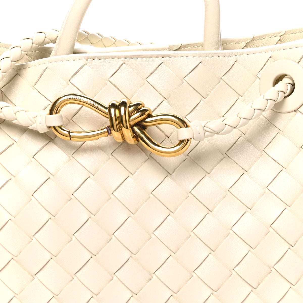 Nappa Intrecciato Small Andiamo Shoulder Bag Sea Salt